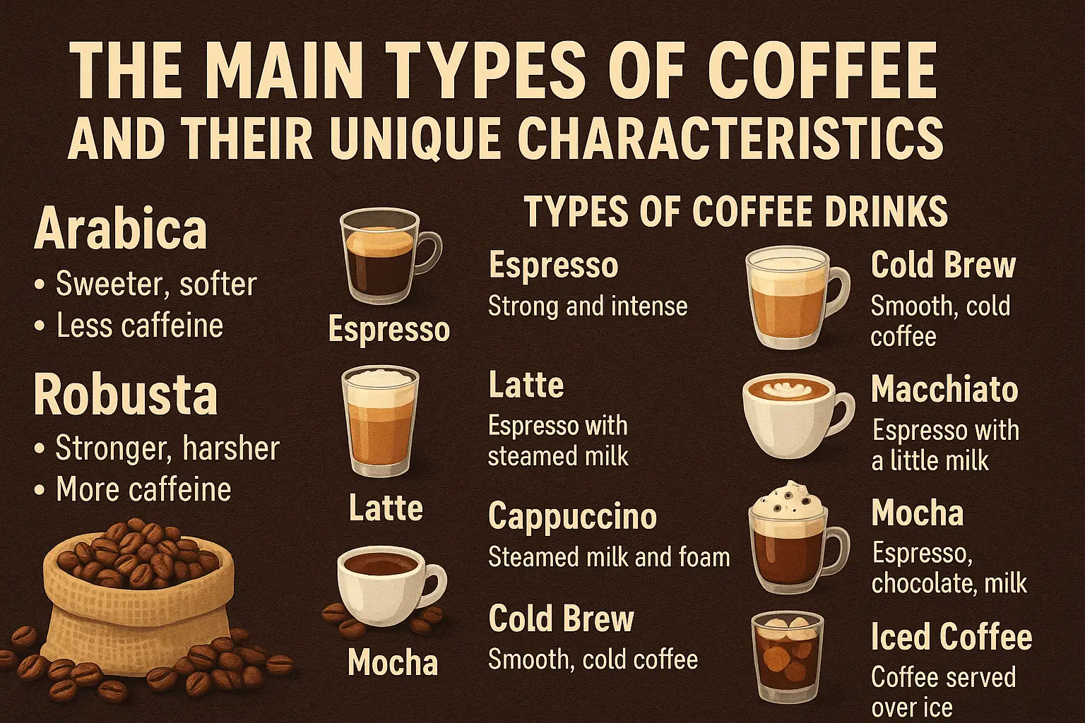 The Main Types of Coffee and Their Unique Characteristics